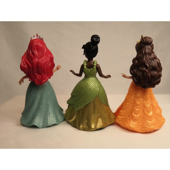 Disney Princess Magiclip Magic Clip Dolls Ariel Tiana Belle Lot of 3 w/Dresses - Picture 2 of 13
